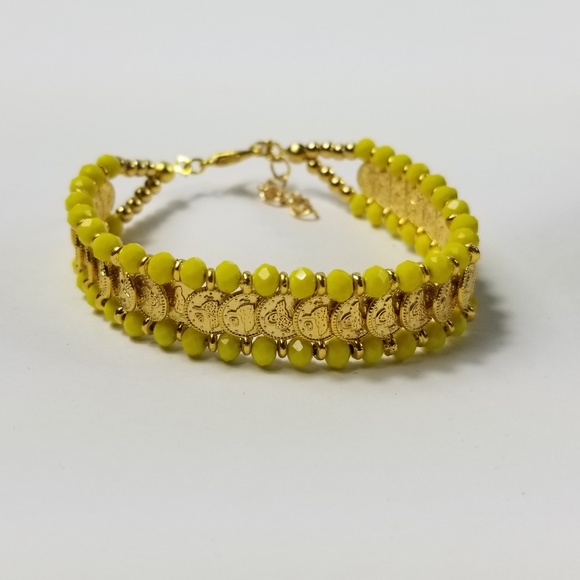 BOGO 50% olArm ca candy beaded bracelet Gold plaed - Picture 6 of 8